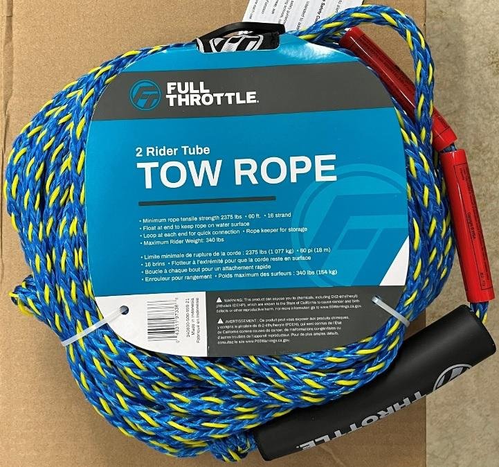 KENT 340800 60ft 16 Strand Tow Rope 2 Rider
