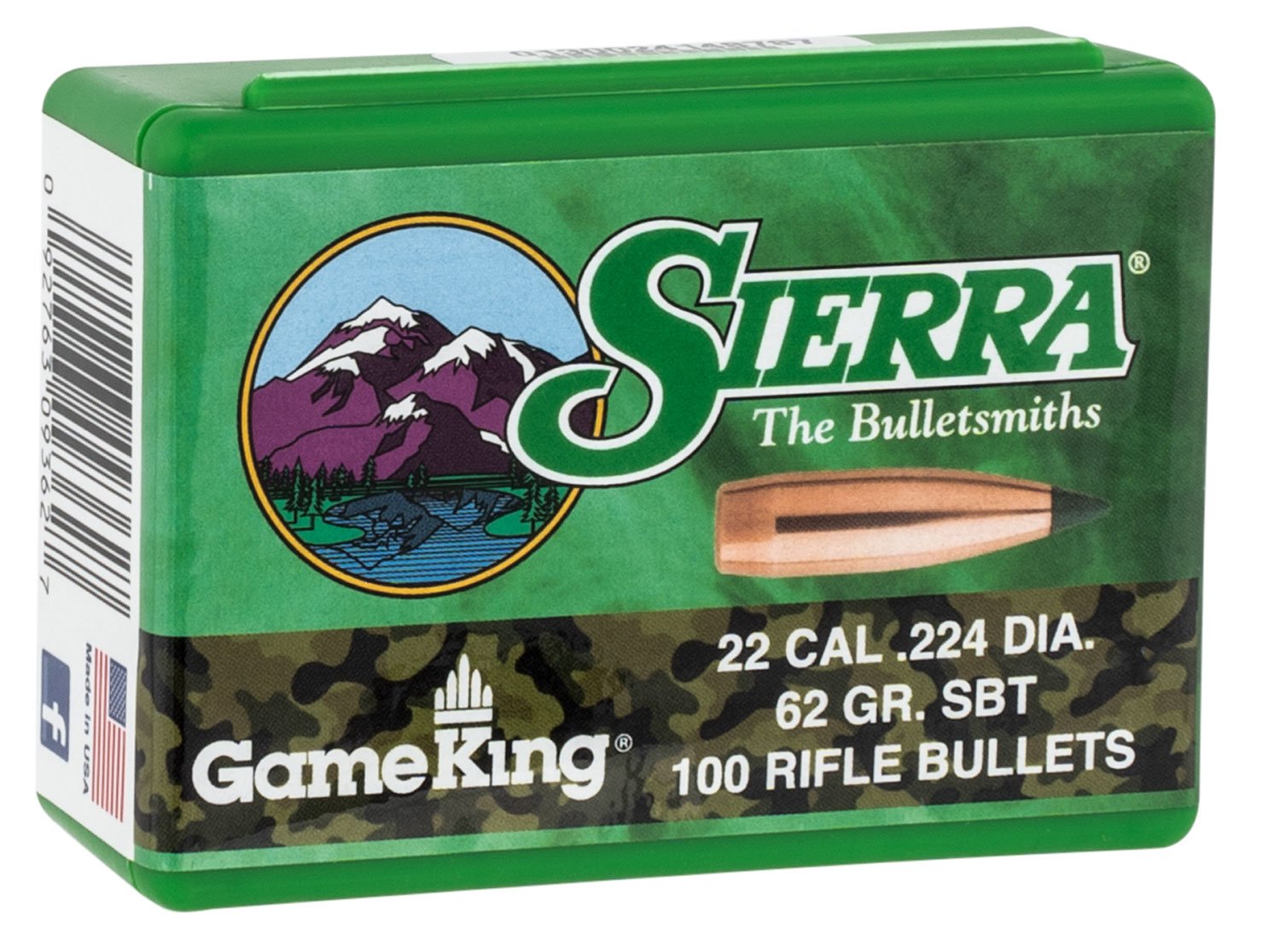 Buy Sierra GameKing .22 Caliber 62 Grain Spitzer Boat Tail Hunting Bullets online