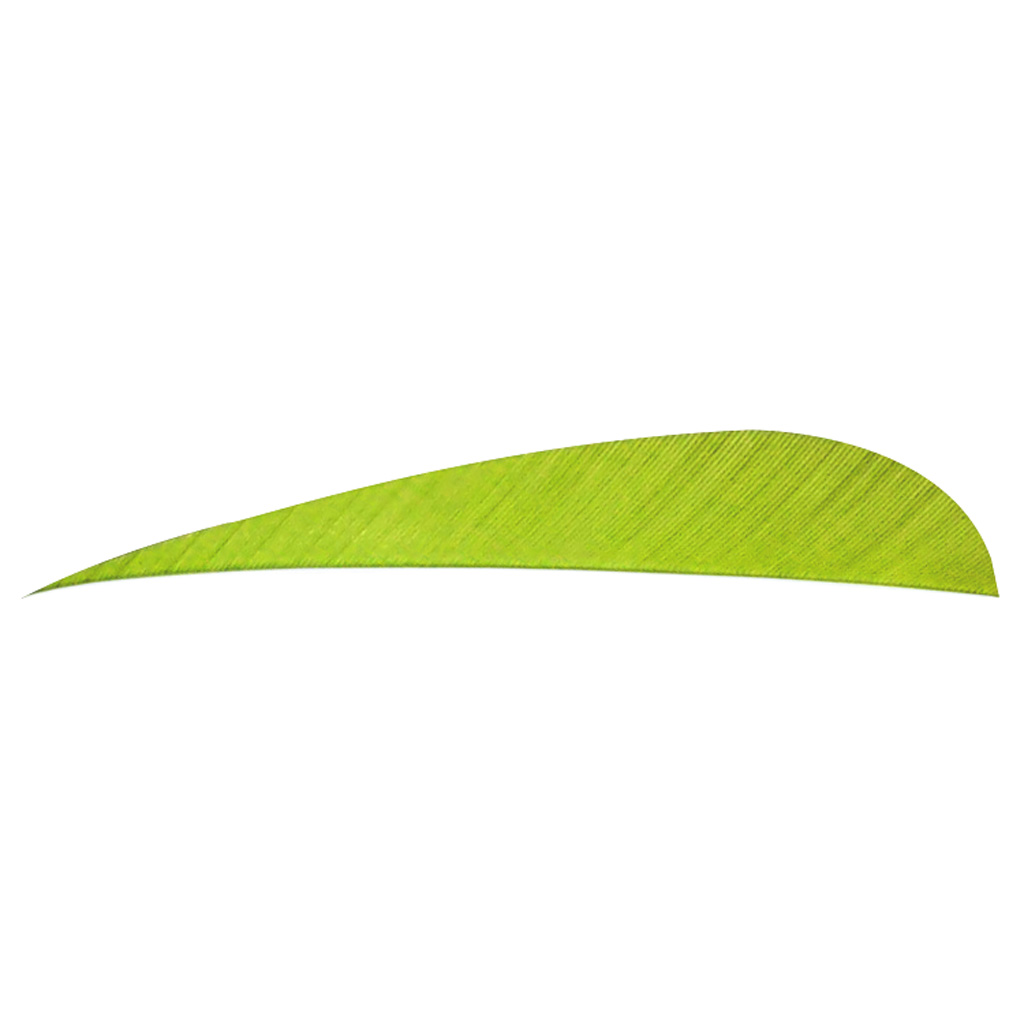 Trueflight 11513 Parabolic Feathers Chartreuse 4" RW 100 Pack