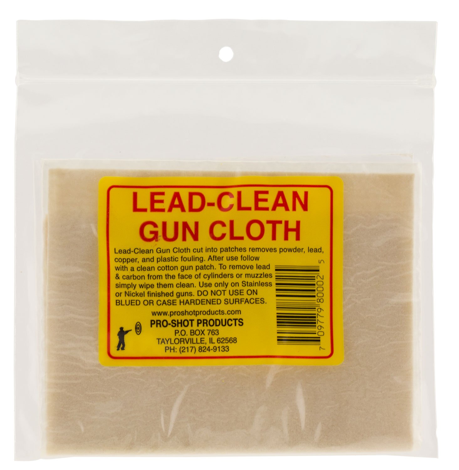 Pro-Shot LCC Lead Clean Gun Cloth, 8.75" Cotton Patch for Removing Fouling - Pro-Shot Products - 8.75"X 11.25"