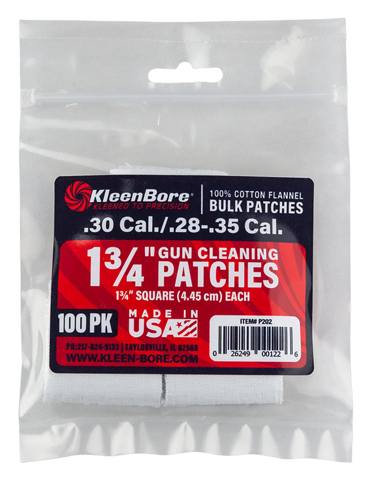 Buy KleenBore Cotton Patch .28-.35 Caliber 75 Pack online