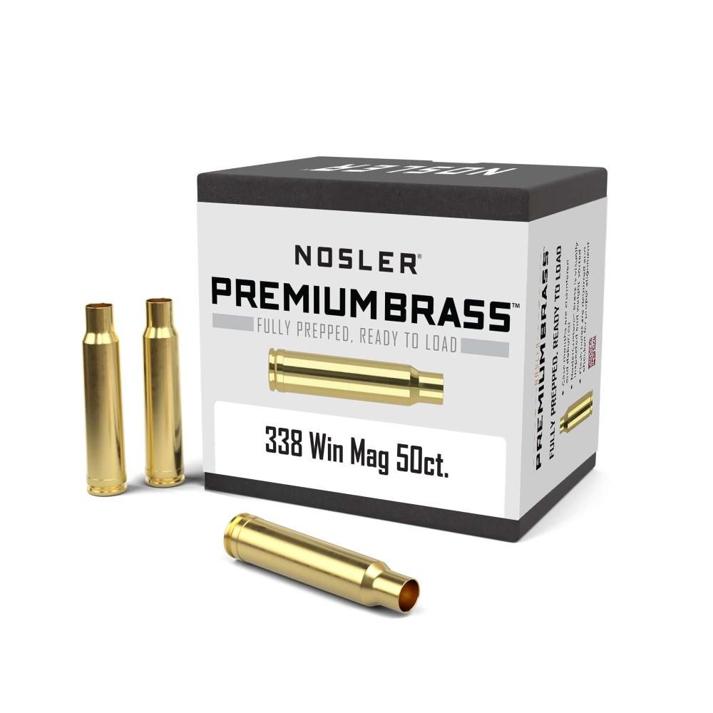 Nosler 17883 Unprimed Brass Rifle Cases .338 Win Mag 50ct - Nosler - 338 WINCHESTER M