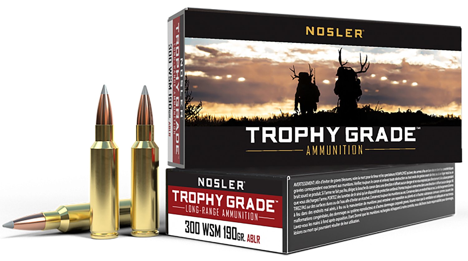 Nosler 60106 300 WSM 190 Grain AccuBond Long Range Ammo 20 Rounds - Nosler - NOSLER SPITZER ACCUBOND LONG RANGE