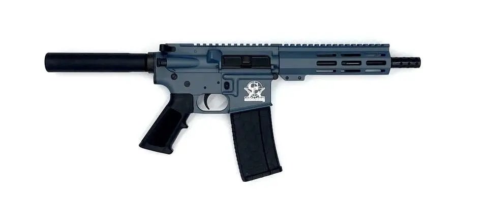 GLFA GL15223PBLU 223 Wylde AR15 Pistol 7.5" Blue Titanium 30rd Mag