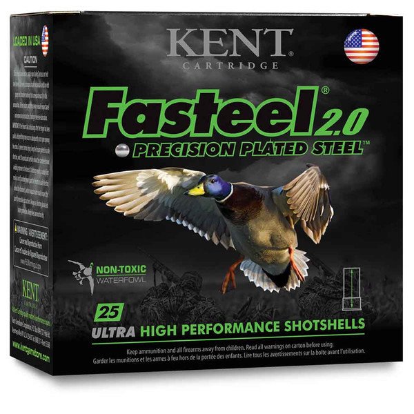 Kent Cartridge Fasteel 2.0 20 Gauge 3 in 7/8 oz Shot Size 3 25 Rounds - Kent Cartridge - 20 Gauge