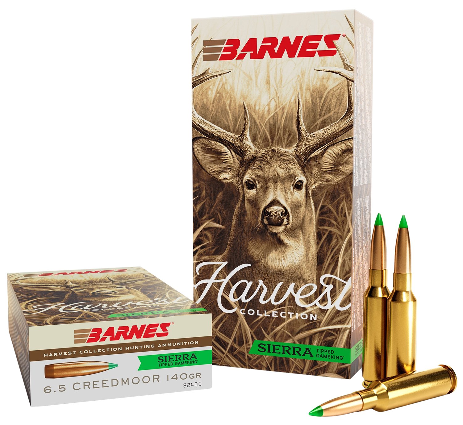 Barnes 32400 6.5 Creedmoor 140gr Sierra Tipped GameKing Ammo 20/Box - Barnes Bullets - SIERRA TIPPED GAMEKING