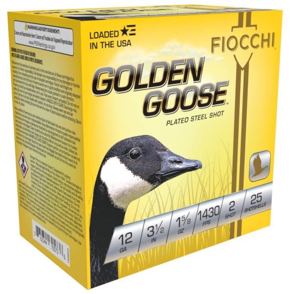 Fiocchi 1235GG2 Golden Goose 12Ga 3.5" 1 5/8oz 2Shot 25/Box - Fiocchi - STEEL