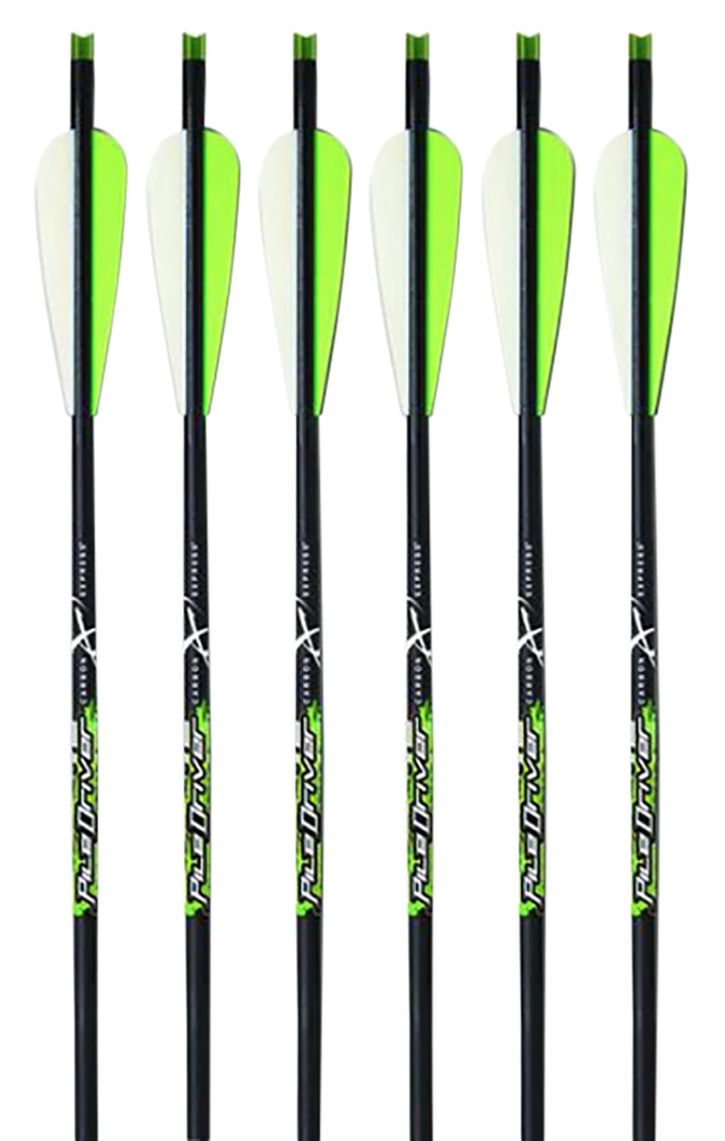 Carbon Express 52140 Piledriver Crossbolt Green 20" Carbon Fiber 6 Pack - CARB - PILEDRIVER