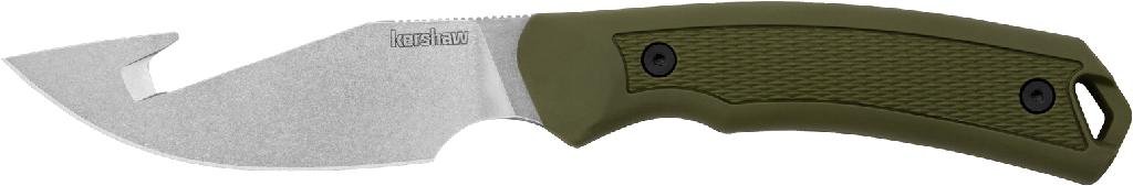 KERSHAW 1883GH Fixed Blade Knife w/ Gut Hook Olive Sheath