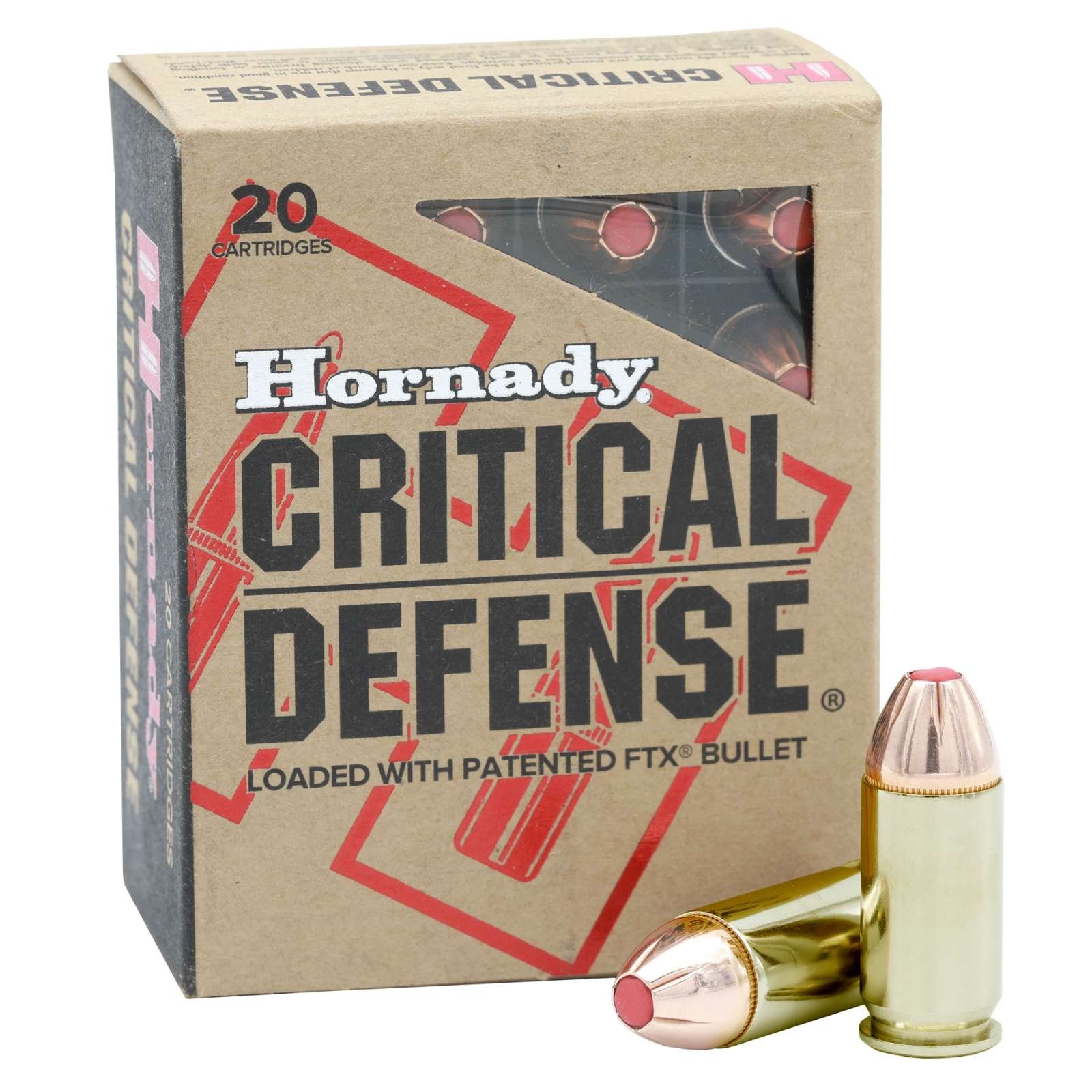 Hornady 90923 Critical Defense .45 ACP+P 185 Gr FTX 20/Box - Hornady Manufacturing Company - FLEX TIP EXPANDING