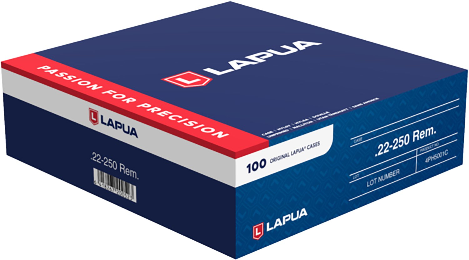 Berger Bullets 4PH5001C Unprimed Cases 22-250 Rem Rifle Brass 100/Box - LAPUA - BRASS
