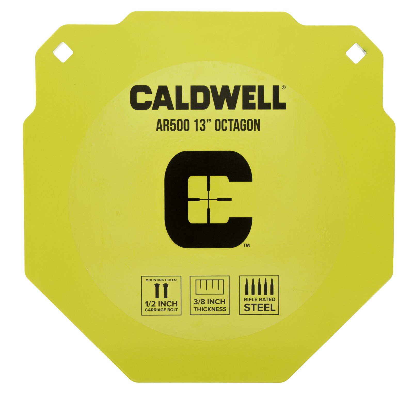 Caldwell 13 Octagon AR500 Steel Target 3000 FPS 3500 FT-LB 3 Hanging Option