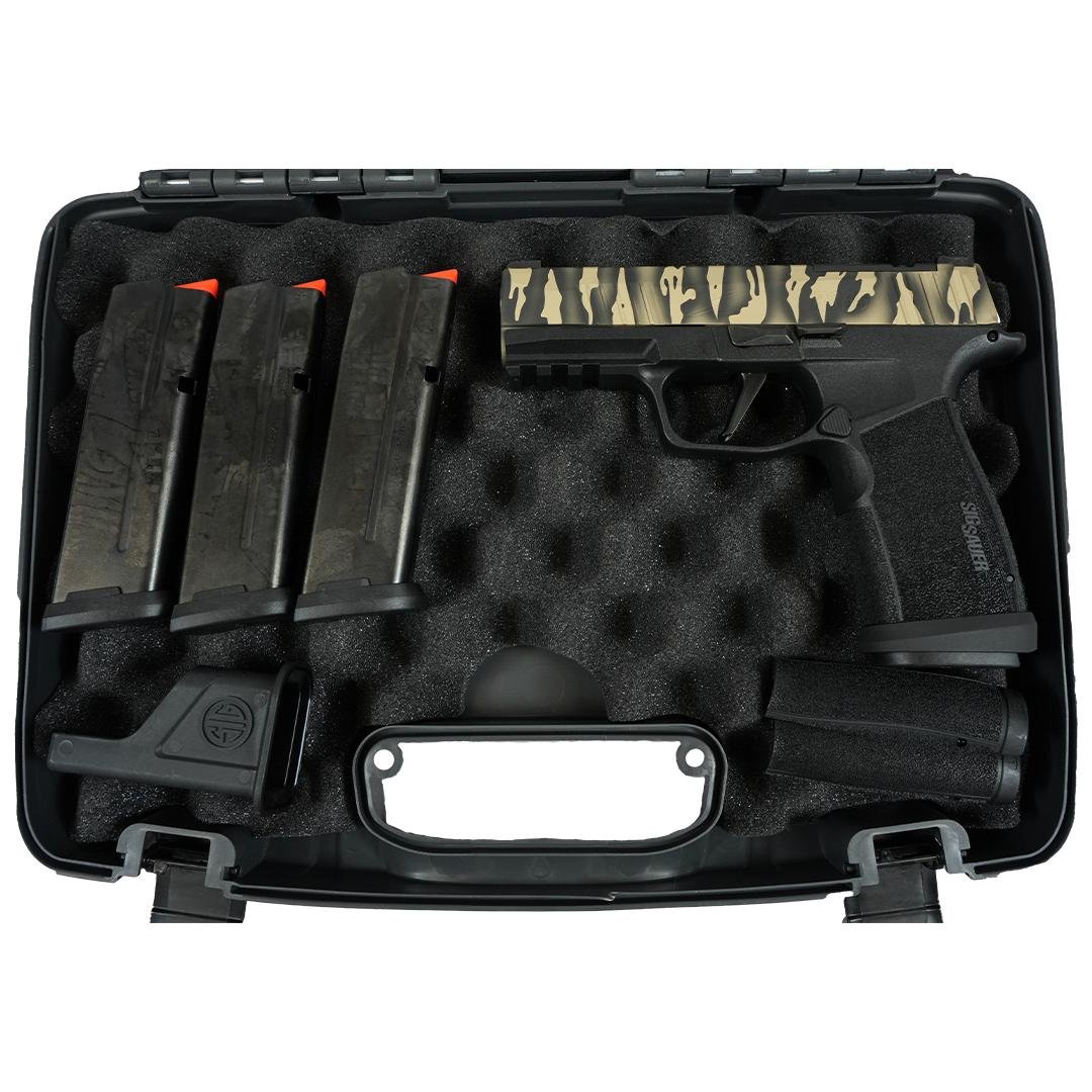 Sig Sauer P365 Tiger Striped XMACRO TACOPS Handgun 9mm Luger 17rd Magazines(4) 3.7 Barrel