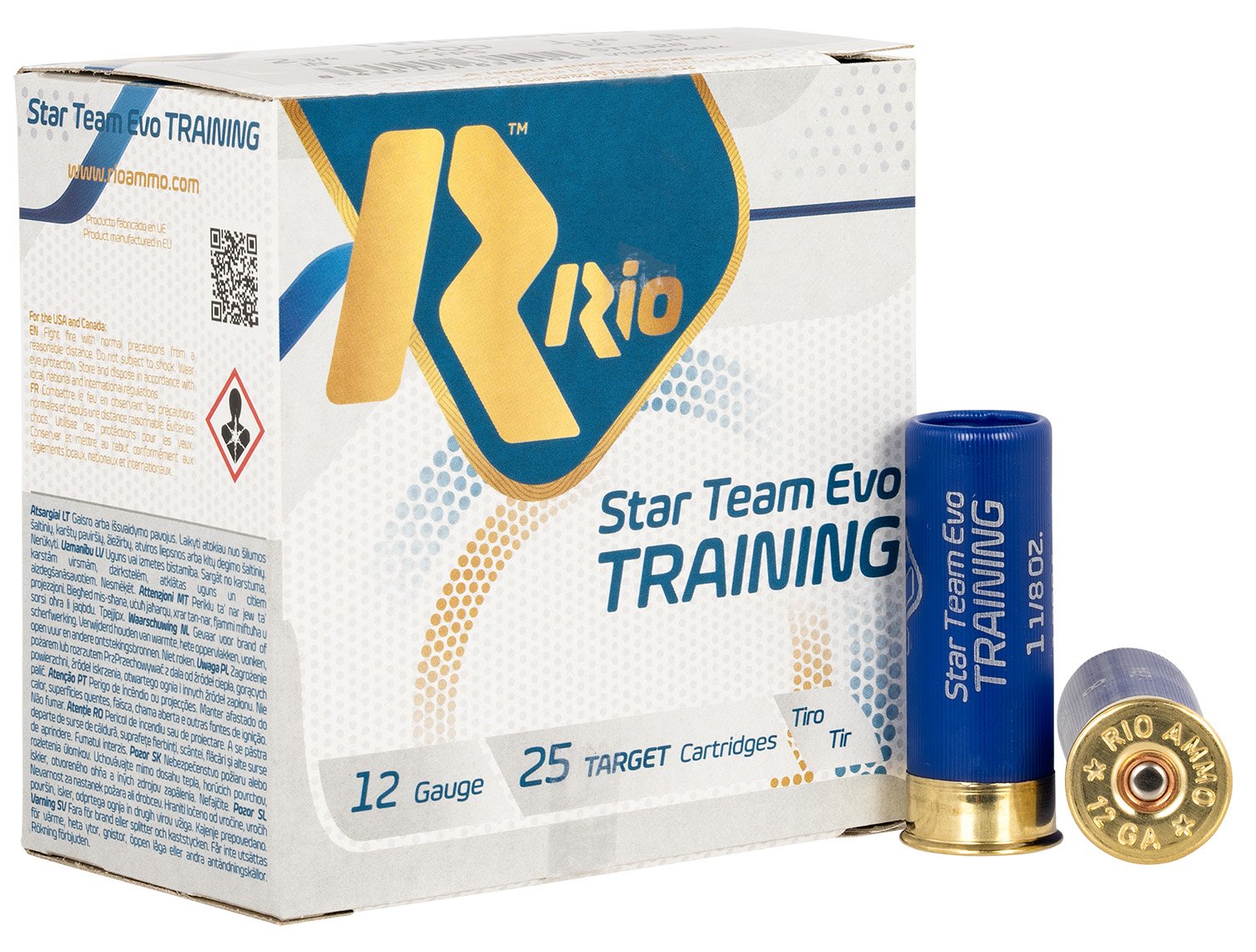 Rio Ammunition STT328 Star Team EVO 12Gauge 2.75" 1 1/8oz 8Shot 25 Per - Rio Ammunition