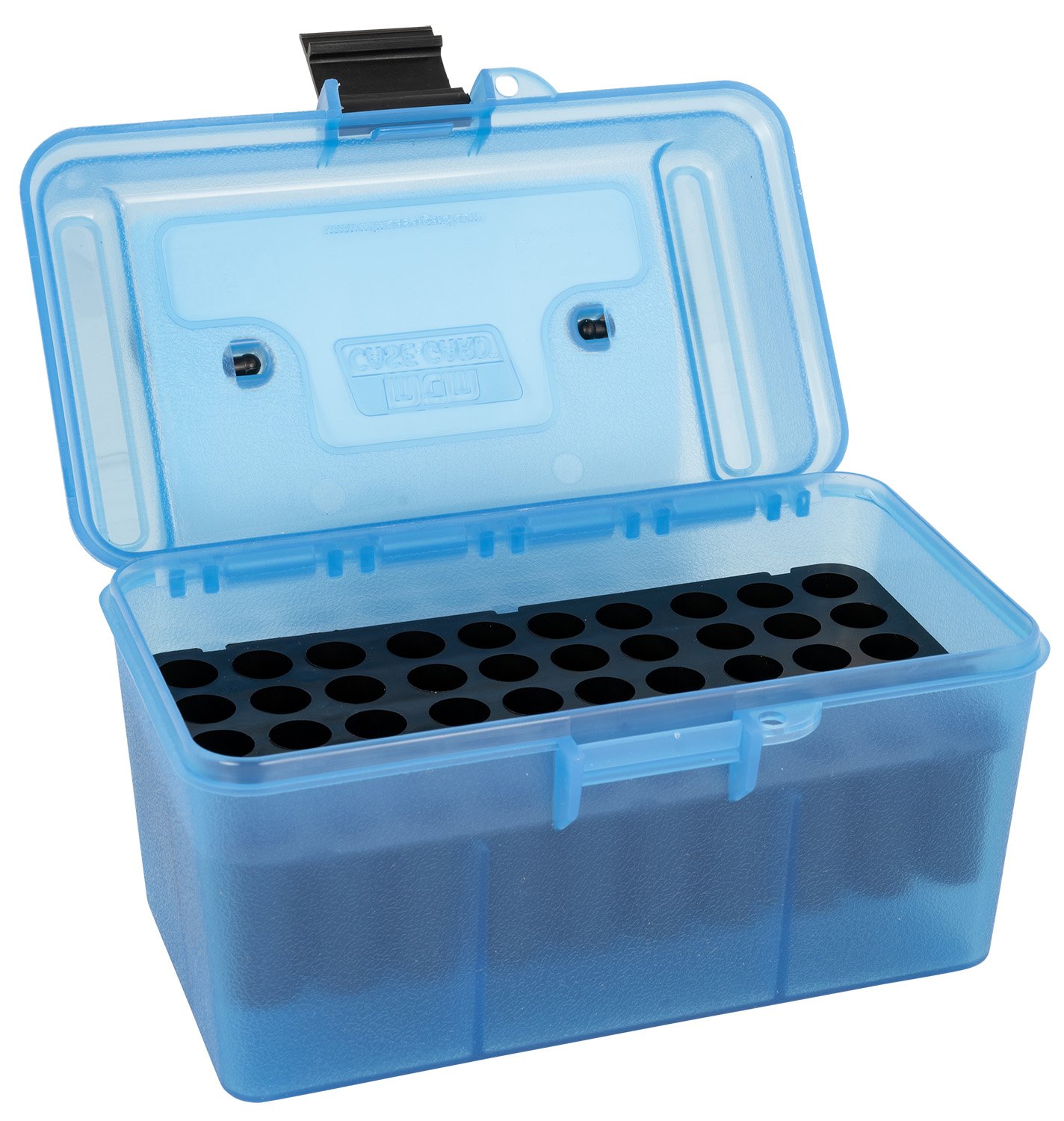 MTM Case-Gard Deluxe H-50 Series Medium Rifle Ammo Box - Clear Blue, 50 Round Capacity - MTM Case-Gard - DELUXE AMMO BOX