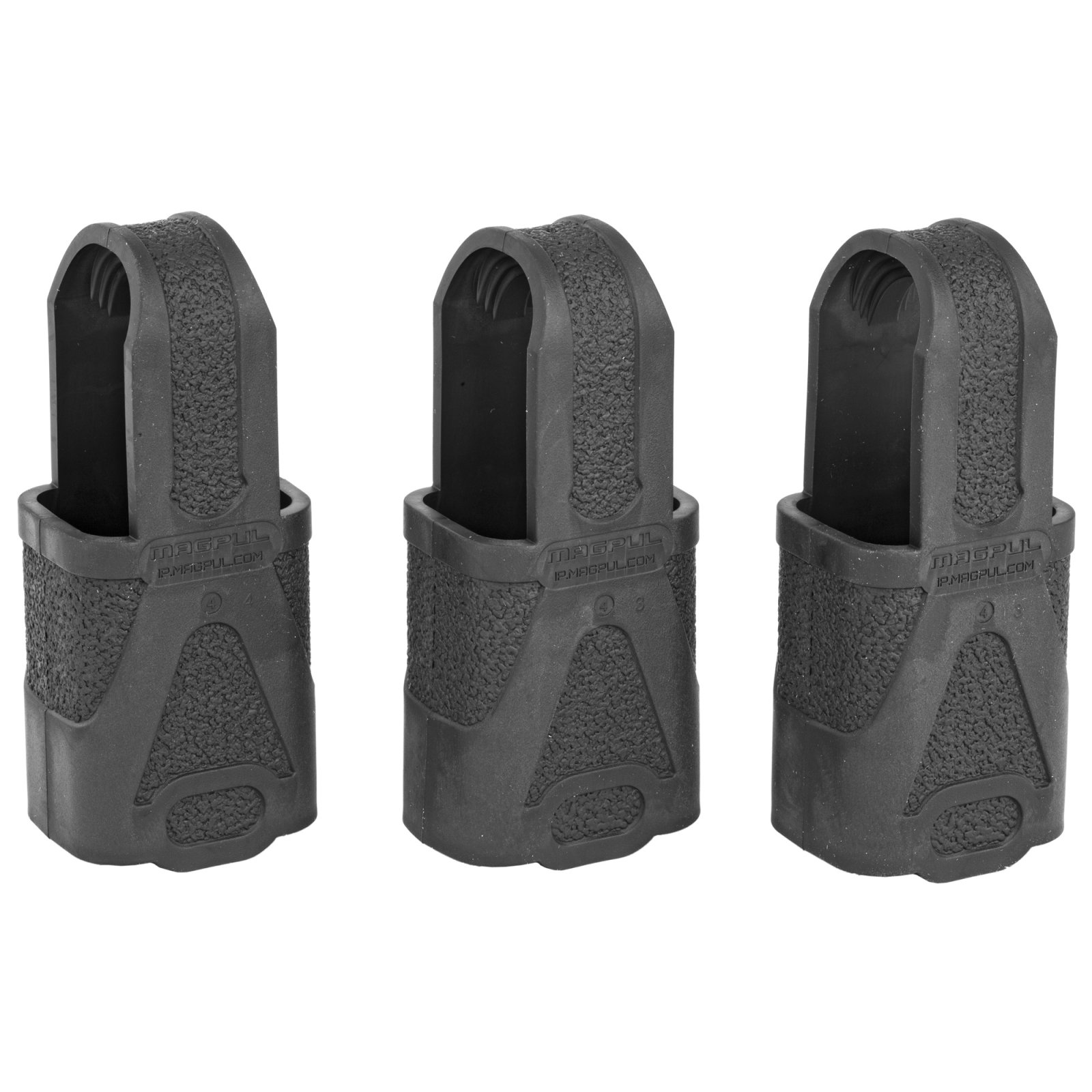 Magpul MAG003-BLK Original Magpul Made of Rubber w/ Black Finish for 9mm Subgun Mags/ 3 Per Pack