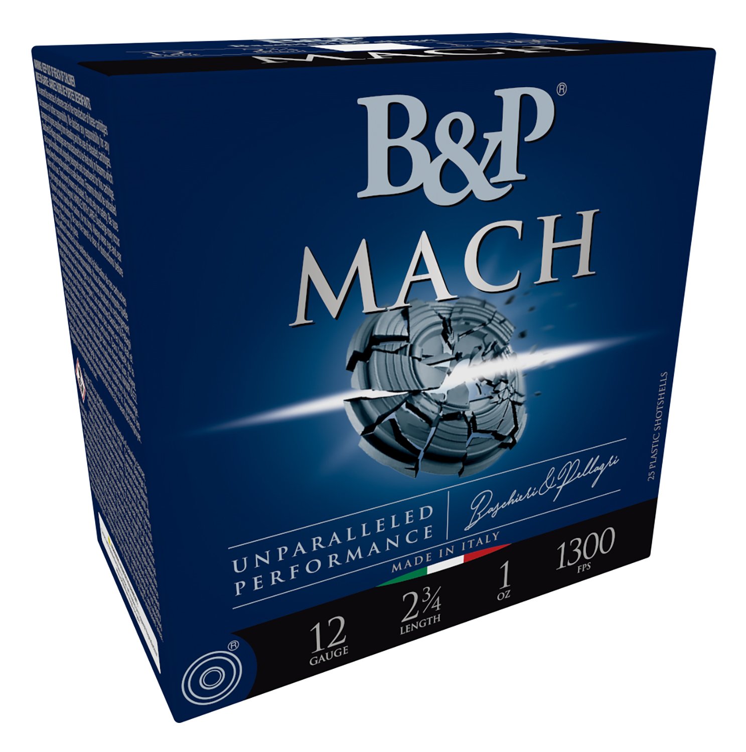 B&P 12B1F2H7 Competition F2 Mach 12Ga 2.75" 1oz #7.5 1300fps 25/Box - Baschieri & Pellagri