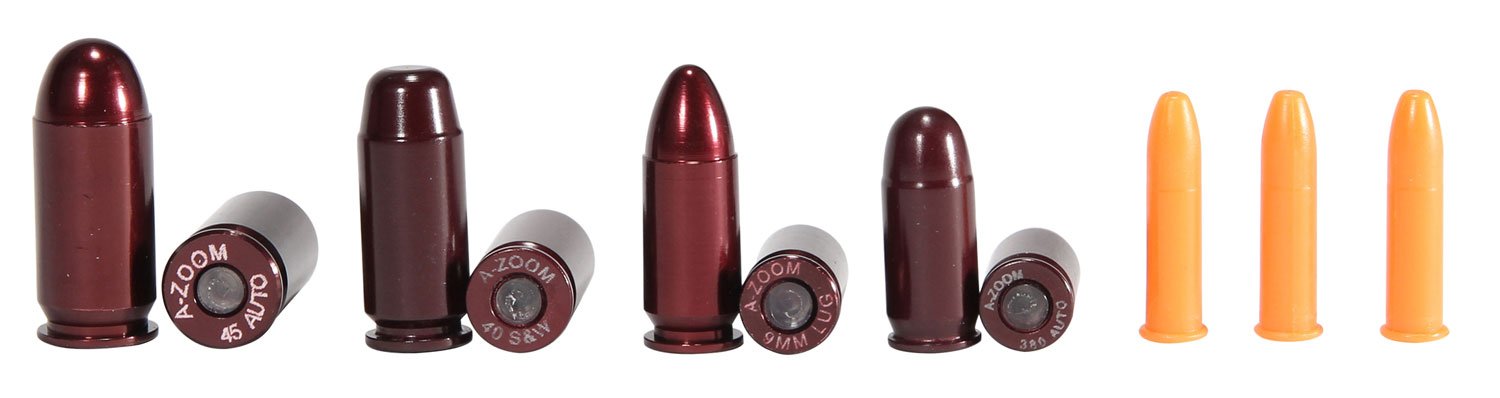 A-Zoom 16190 NRA Instructor Aluminum Snap Cap Variety Pack - 22LR, 308 Win, 9MM, 40 S&W, 45 ACP