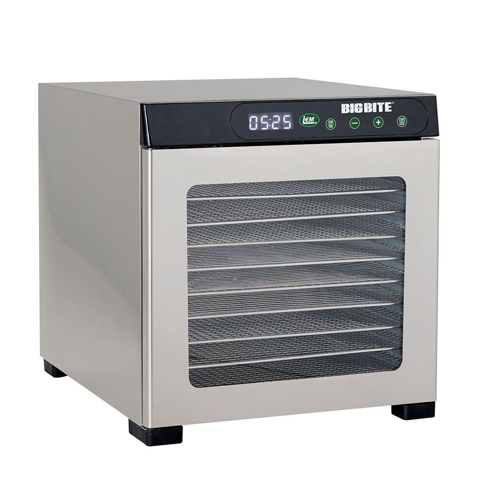 LEM 1731 BigBite 10-Tray Stainless Steel Dehydrator, 800W, Digital Timer - DNZ Products