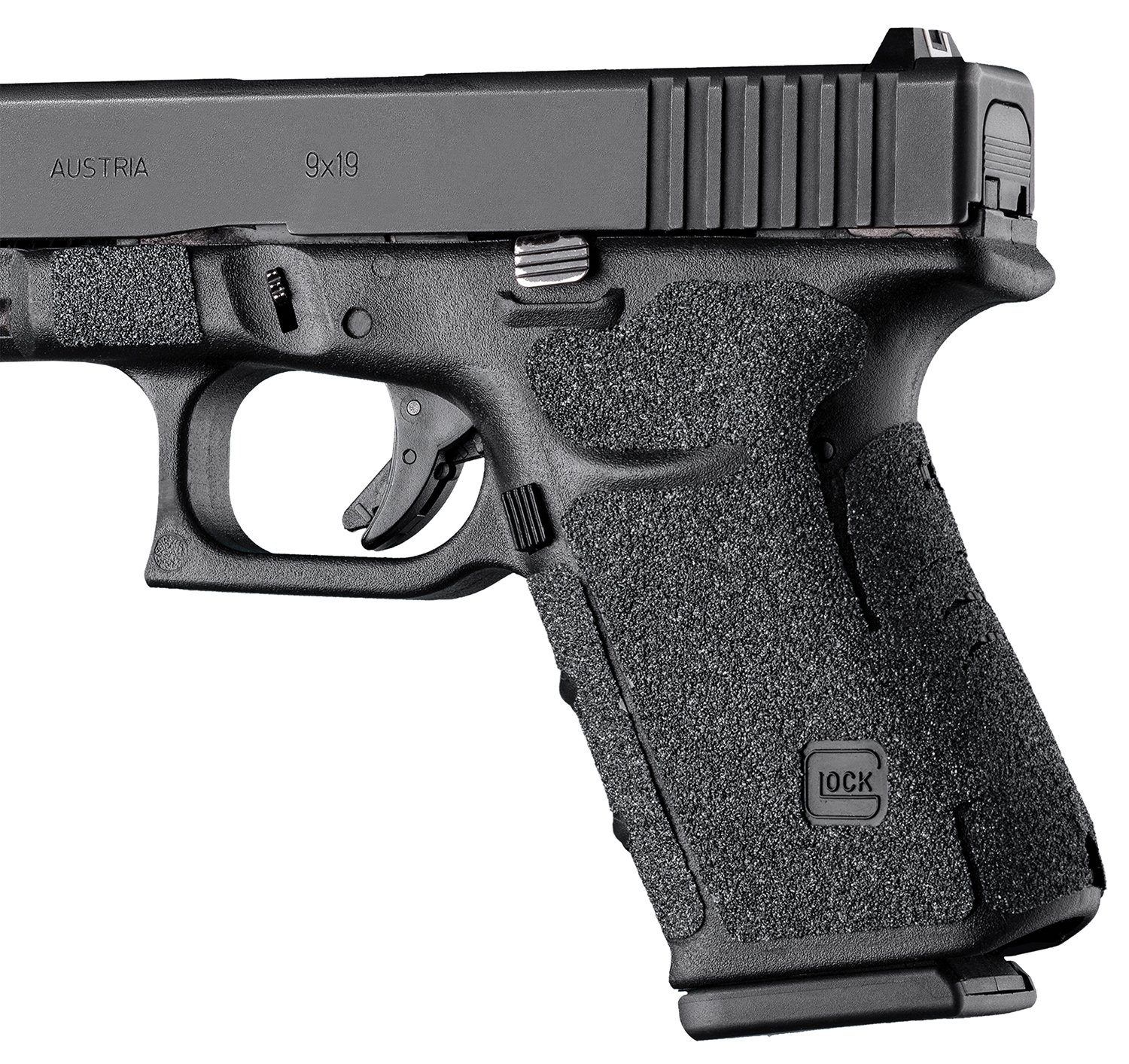 Wrapter Grit Adhesive Grip for Glock 19 23 32 38 Models Black - Hogue - WRAPTER