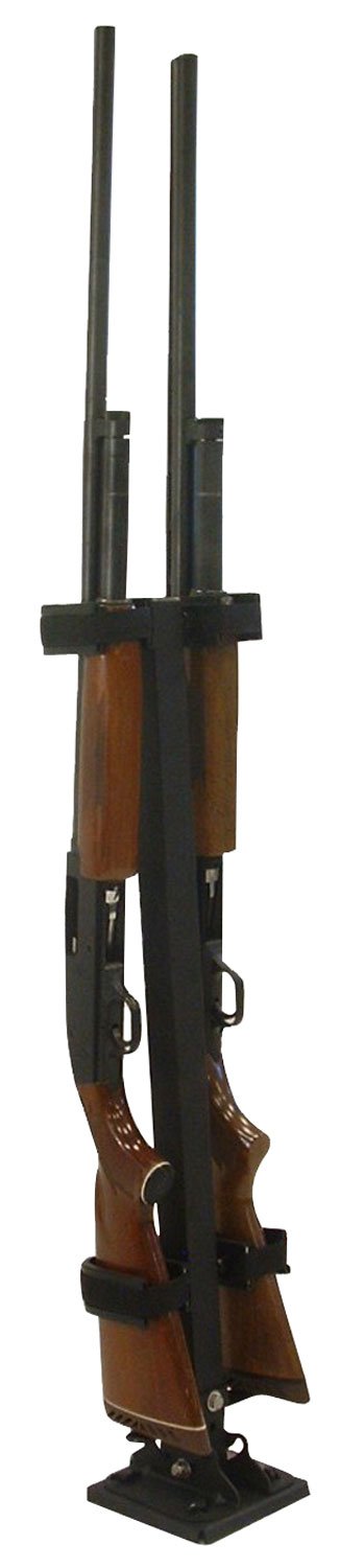 Rugged Gear 10082 Floor Mount Gun Rack 2 Rifle/Shotgun Black Metal - Rugged Suppressors - FLOOR MOUNT GUN RACK
