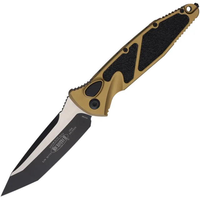 Microtech Socom Elite 161A-1TA 3.98 In T/E Auto Black Tan Aluminum Handle