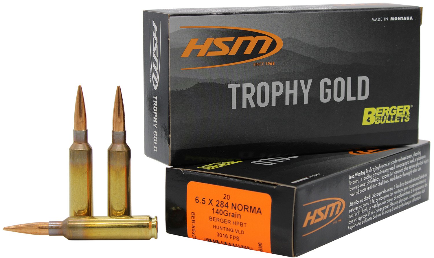 Buy HSM 65X284140VLD 6.5x284 Norma 140gr Berger VLD 20 Rounds online