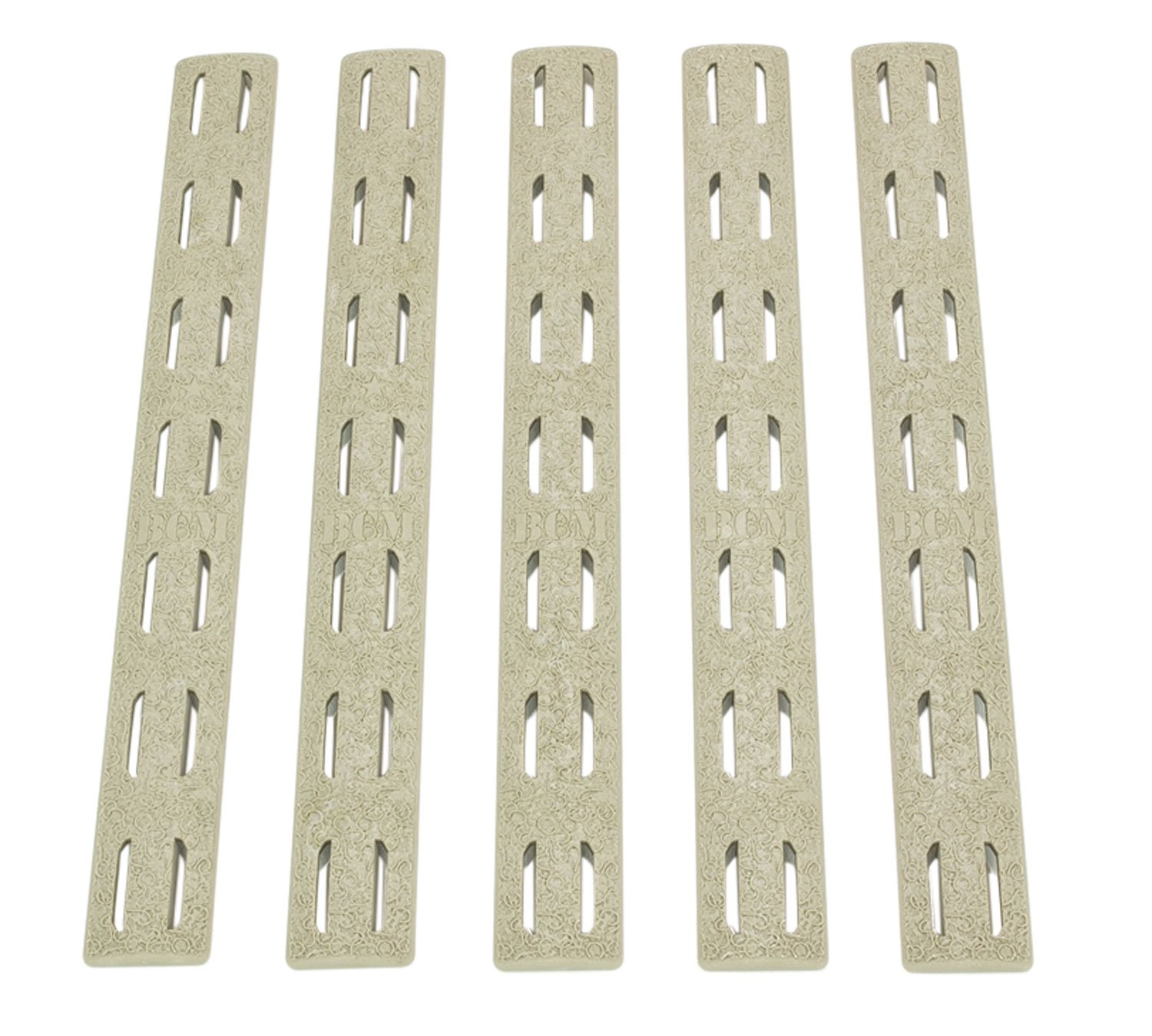 BCM KMRRPFDE5 KeyMod Rail Panel Kit AR-15 Flat Dark Earth Polymer 5 Pack - Bravo Company Manufacturing - AR RIFLE