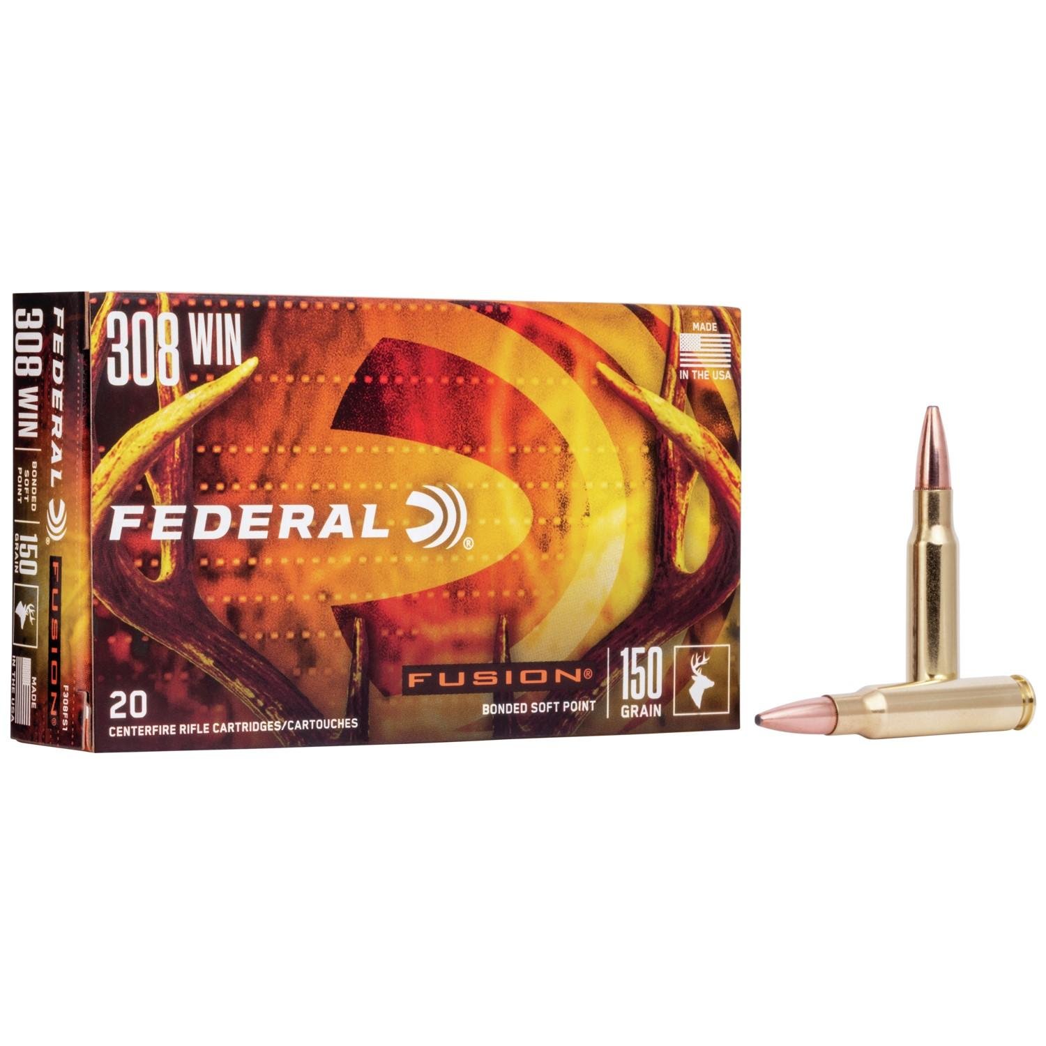 Federal F308FS1 Fusion 308 Win 150 gr Soft Point Ammo 20 Rounds/10 Boxes