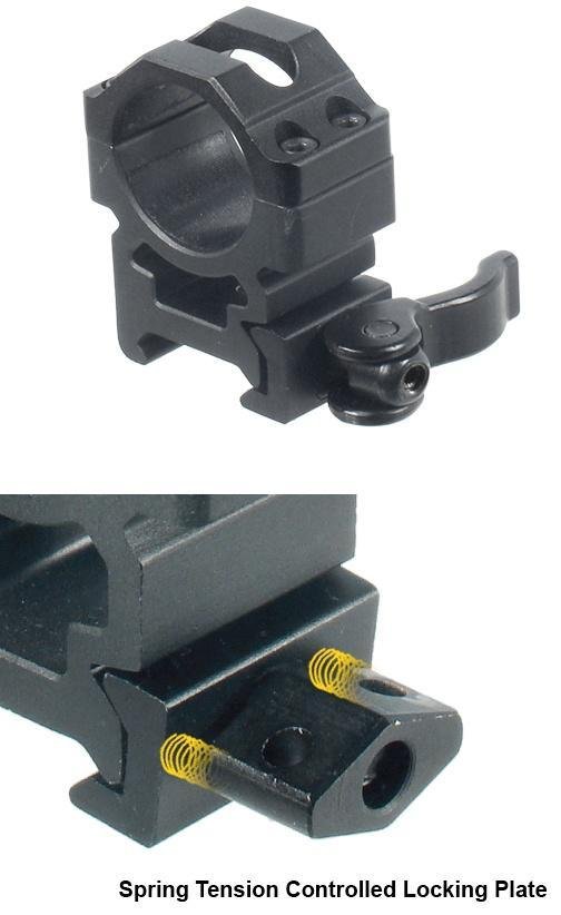 Leapers UTG RQ2W1154 2-Piece Picatinny Rings, 22mm, Medium, Quick-Detach