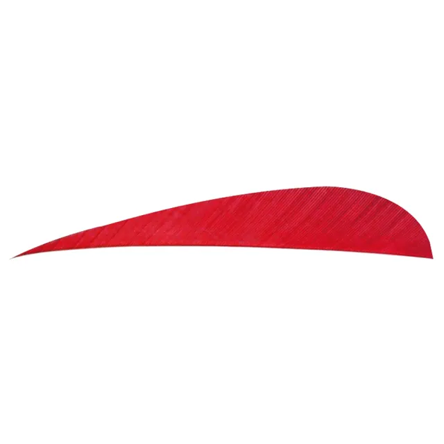 Trueflight 1503 Parabolic Feathers Red 4" LW 100 Pack - Trueflight