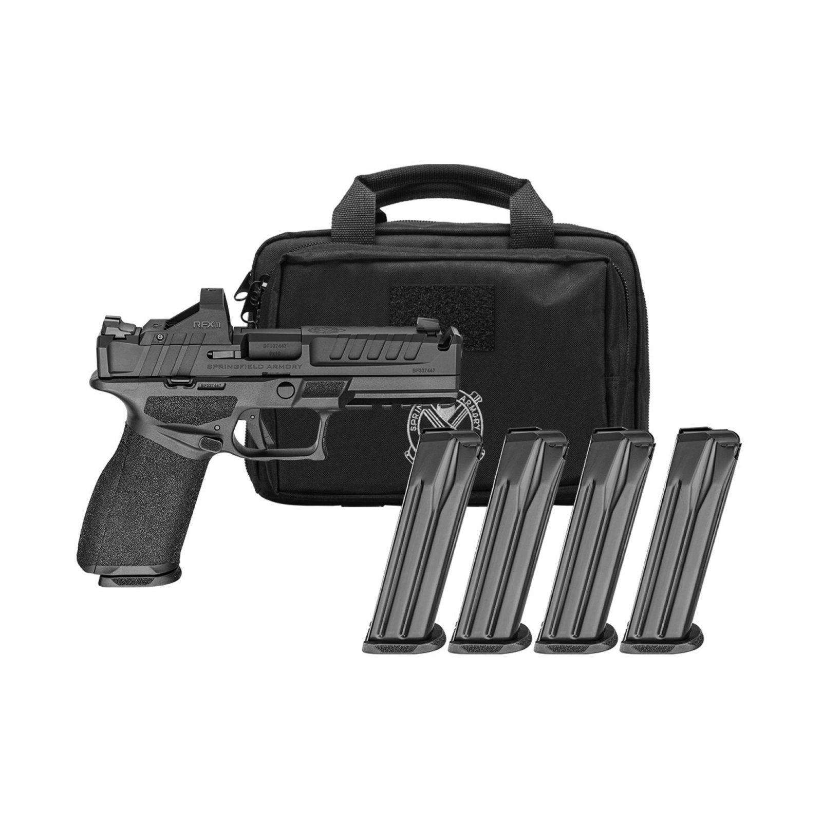 Buy Springfield Gear Pac Echelon 4.5F Comp Handgun 9mm Luger 17rd(3)& 20rd(1) Magazines 4.5 Barrel U-Notch Sights Green Dot & Bag online
