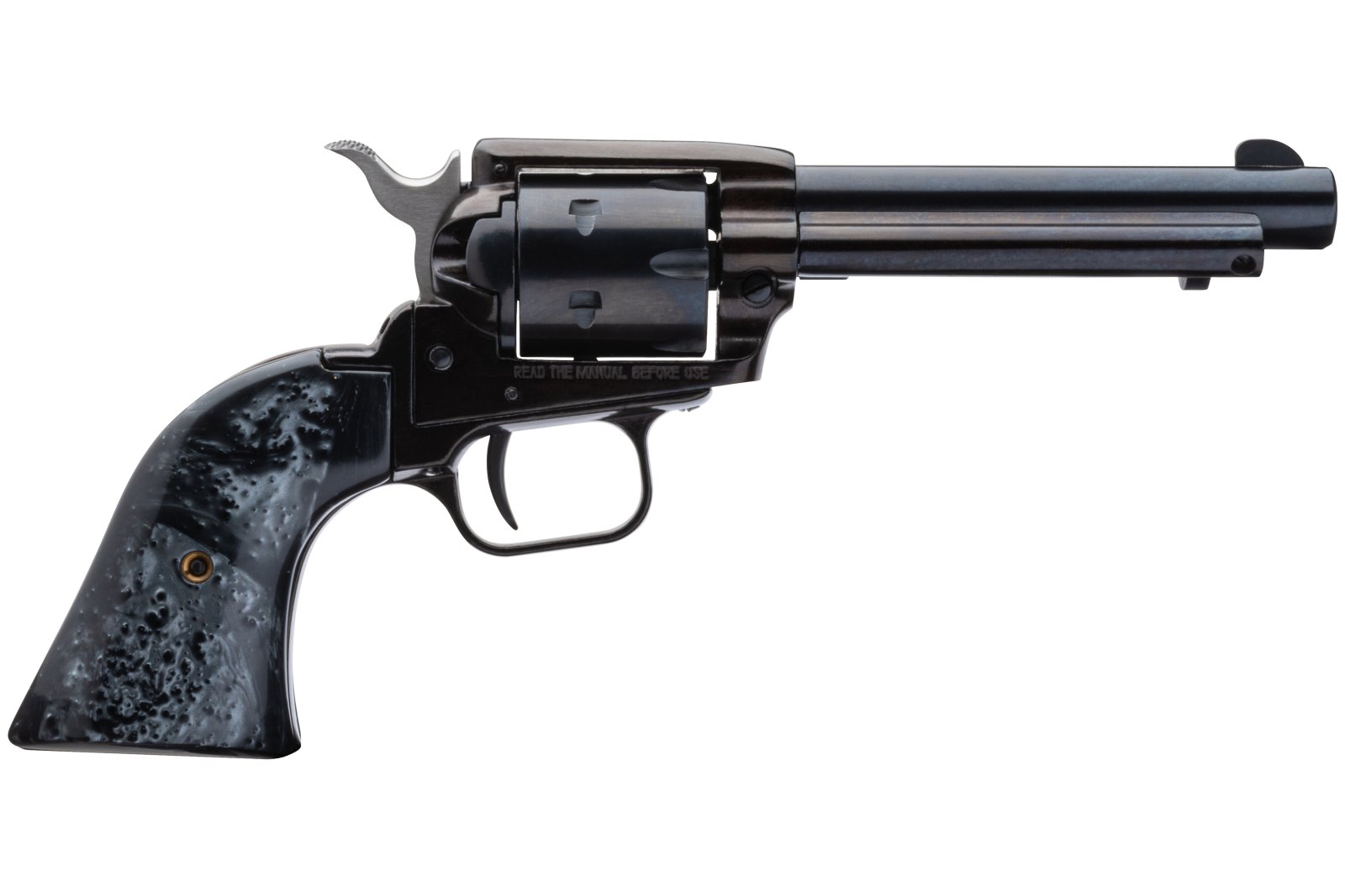 Heritage Rough Rider RR22B4BP Revolver: Black Pearl, 6-Round, 4.75" Barrel, .22LR, Single Action, Altamont Grip