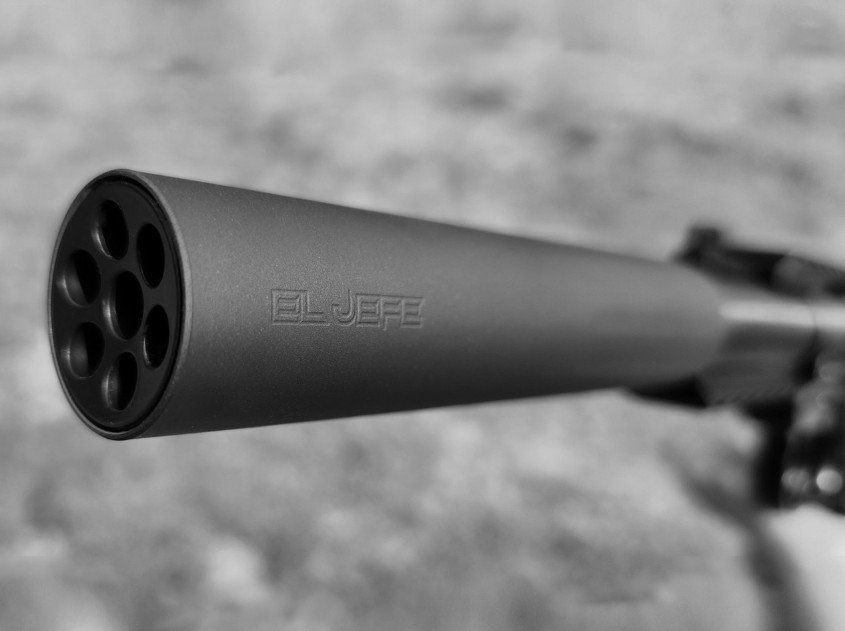BOSS EL JEFE .22 - 1/2X28 22LR/5.7X28 HIGH PRESSURE RATED SILENCER USER SERVICEABLE ROBUST AND LIGHTWEIGHT EJ-1050-22-SS-12-SE-BLK - B O S S SUPPRESSORS