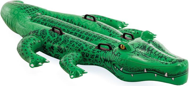 INTEX 58562EP Giant Gator Ride-On 80in x 45in, 4 Handles, 176lb, Age 3+