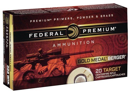 Federal Gold Medal Berger 6.5 Creedmoor 130gr Hybrid OTM Rifle Ammo - High Precision, Long-Range, 20 Rounds