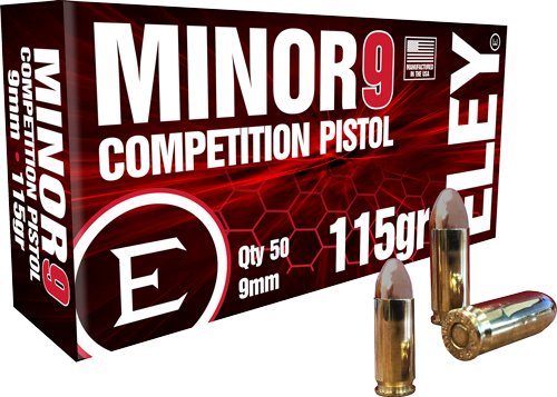 ELEY MINOR 9 COMPETITION 9MM 115GR FMJ 50RD 20BX/CS - Eley - 9mm Luger (9x19 Parabellum)
