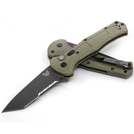 Benchmade 9071SBK-1 Claymore 3.6" Ranger Green Grivory Auto Tanto - Benchmade