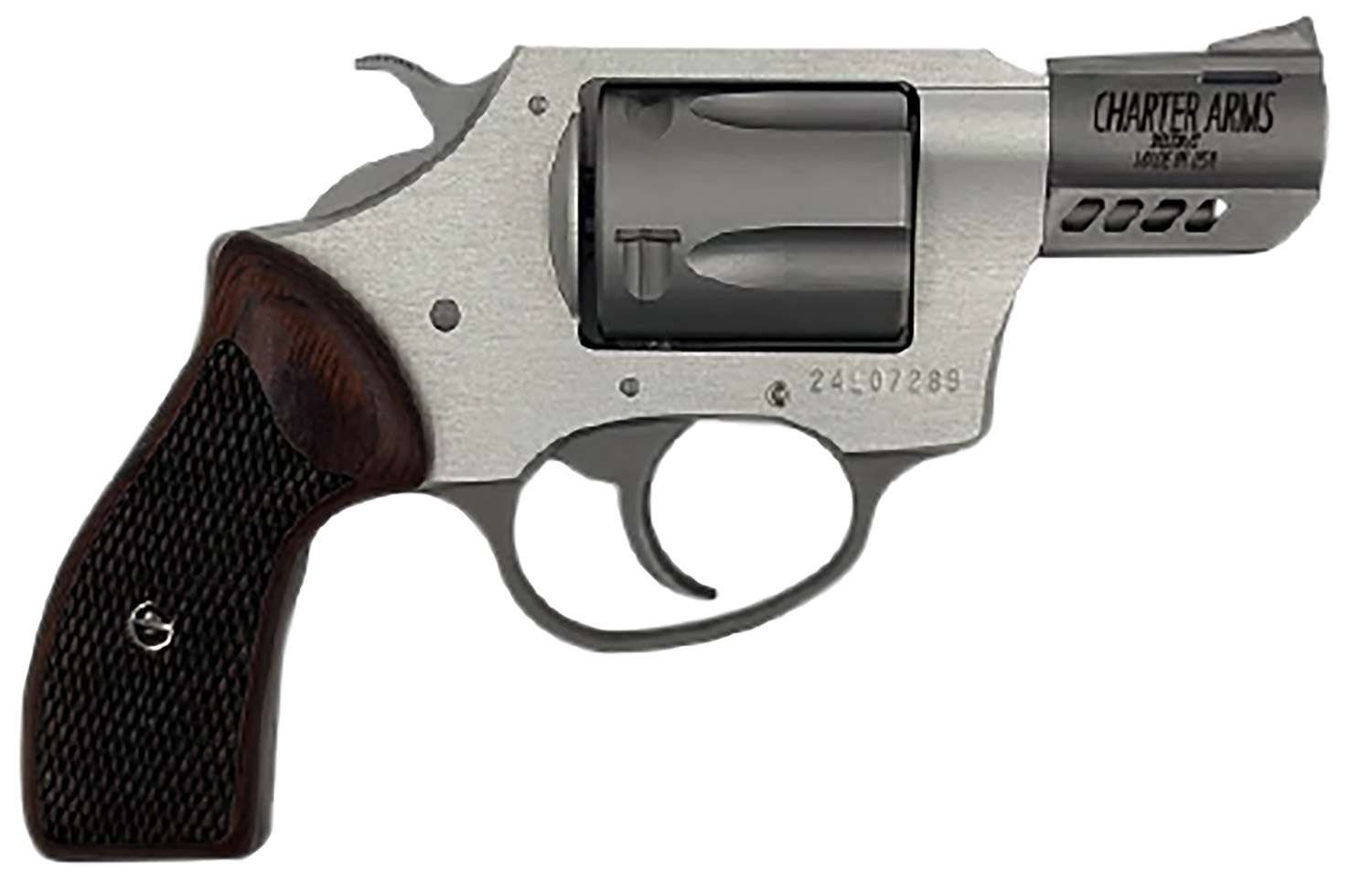 7075 Aluminum .380 ACP 5-Shot Rosewood Grip 2" Barrel 14oz Anodized Finish - CHARTER ARMS - 380 ACP