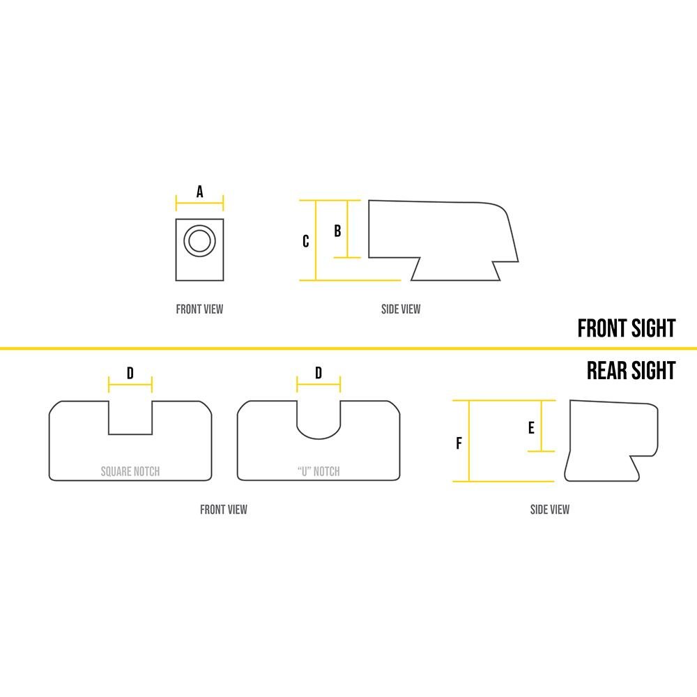 Ameriglo Optic Compatible Sight Set for Glock Gen 5 A-Cut .240 Front Black