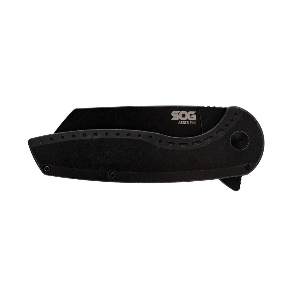 SOG Knives Aegis FLK 2.0 Folding Knife 3-1/4 Wharncliffe Blade Black Blister - SOG