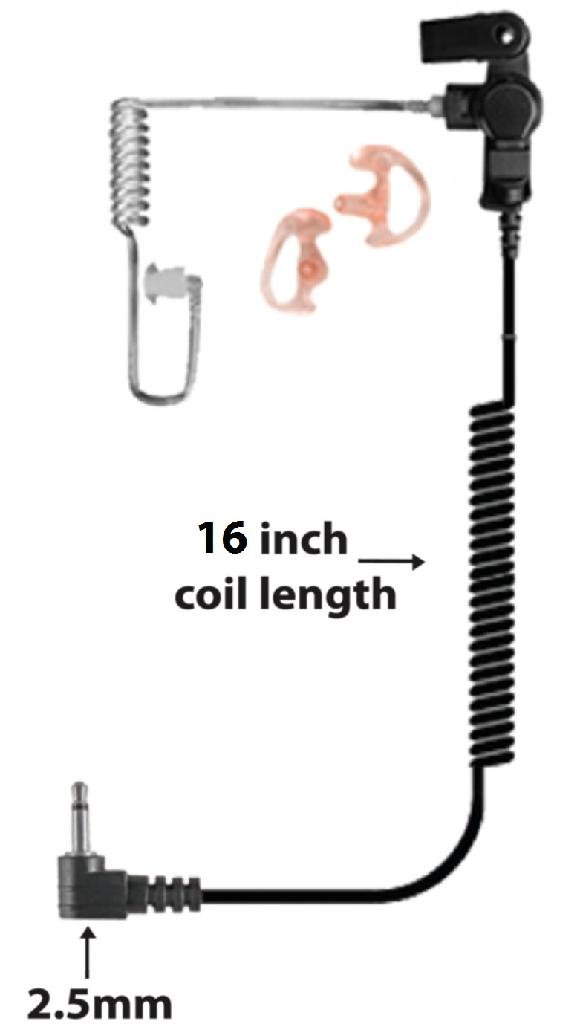 EAR 1069XC Audio Tube Earphone 16' Cable 2.5mm Connector
