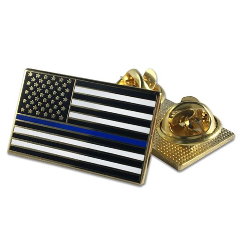 Buy Classic Thin Blue Line American Flag Pin, Double Clutch Backing online