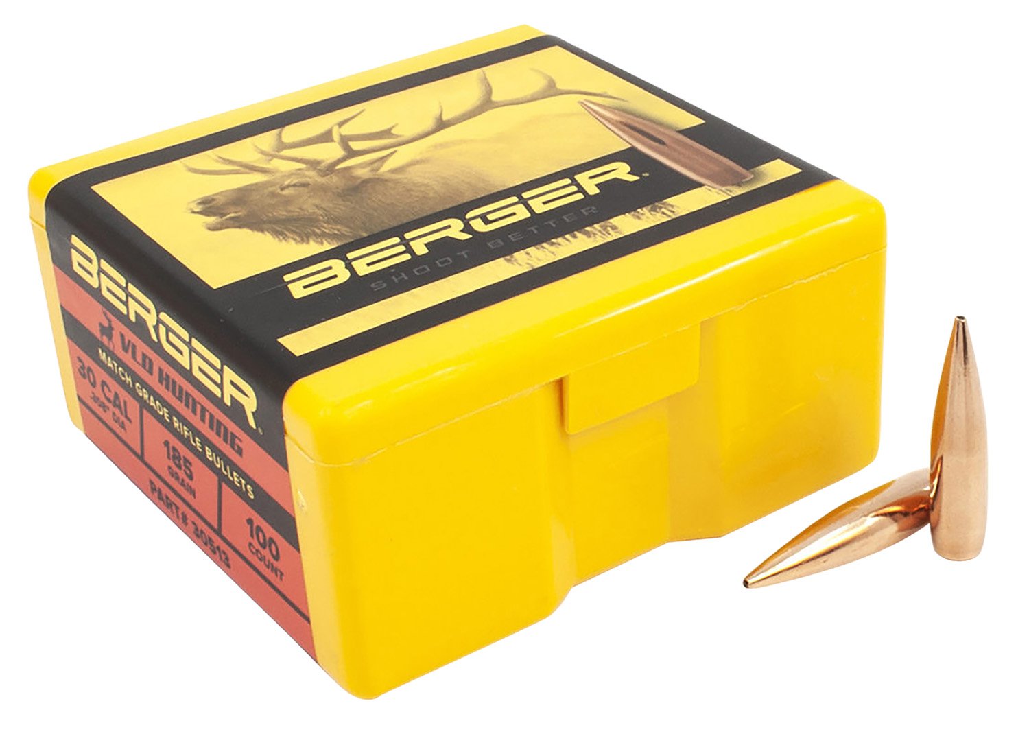 Berger 30513 VLD Hunting Bullets 30 Cal 185gr 100/Box - Berger Bullets - 30 Caliber