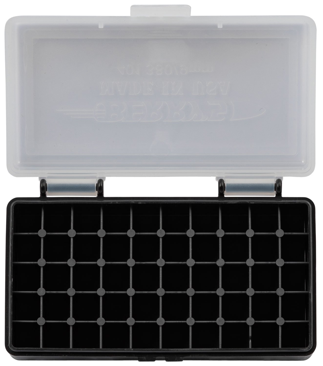 Berrys 401 Ammo Box 9mm Luger/380 ACP 50Rd Clear/Black - Berry's Mfg - AMMO BOX