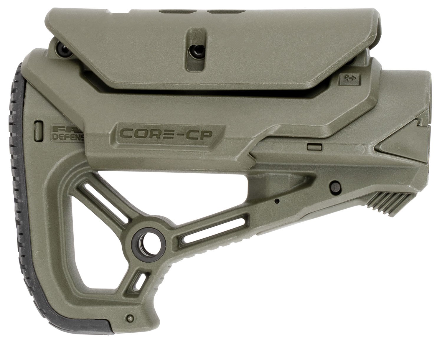 FAB Defense FXGLCORECPG GL-Core CP Buttstock AR-15/M4 OD Green Polymer - FAB Defense