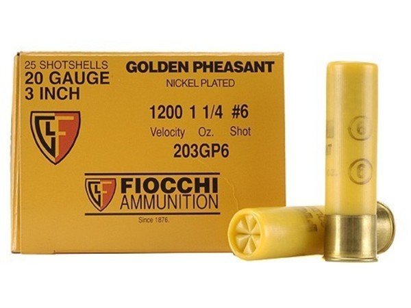 Fiocchi 203GP6 Golden Pheasant Extrema 20 ga. 3" 1 1/4 oz. 6 Shot - Fiocchi - 20 Gauge