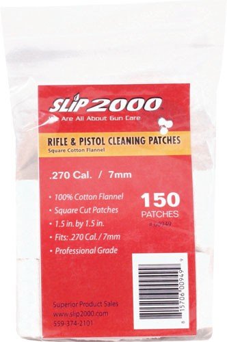 Slip 2000 60949 .270/7mm 1.5" Square Cotton Cleaning Patches 150-Pack - Slip 2000