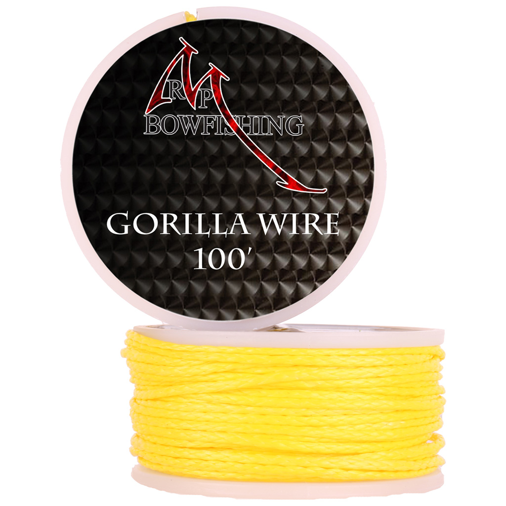RPM Bowfishing Gorilla Wire 819337013207 100ft Hi-Vis Yellow Braided Line