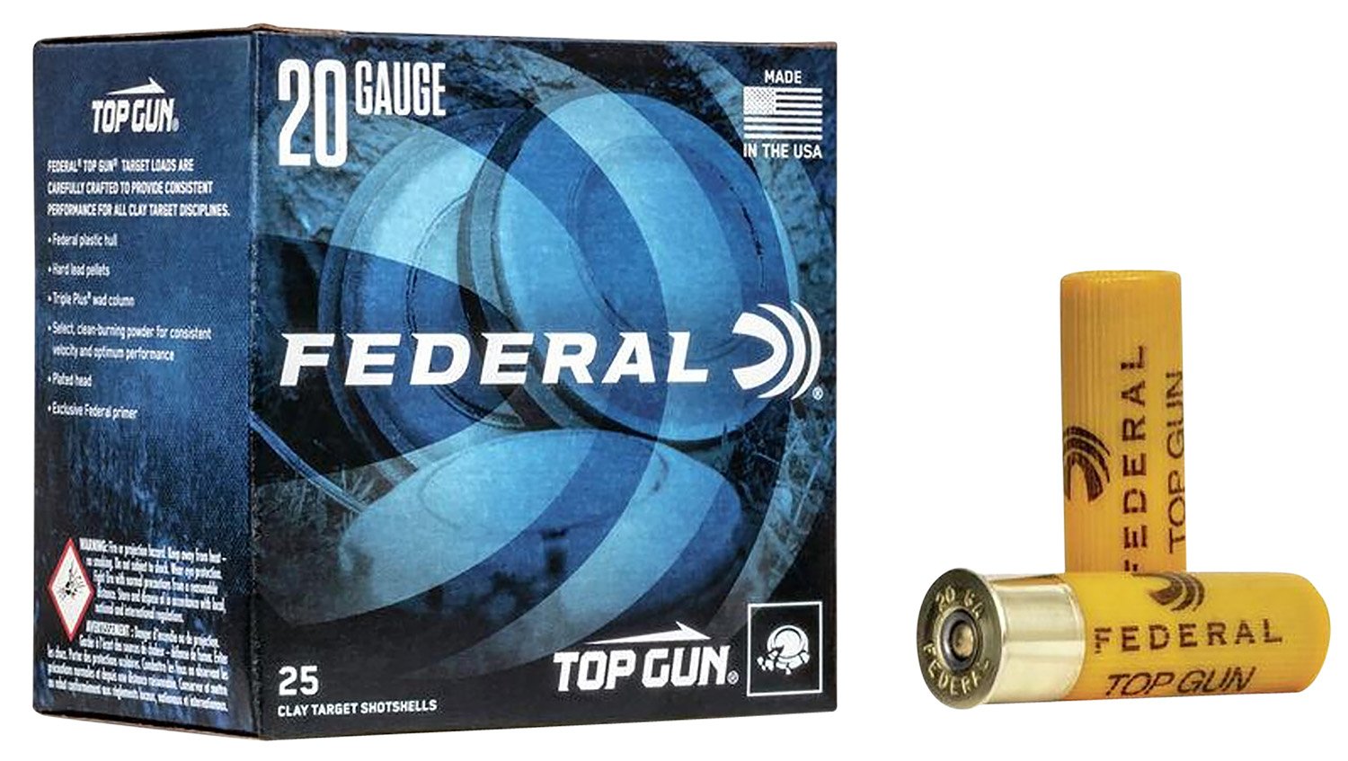 Federal TG2075 Top Gun 20 Gauge 2.75in 7/8oz 7.5 Shot 25 Rounds - Federal Premium Ammunition - 20 Gauge